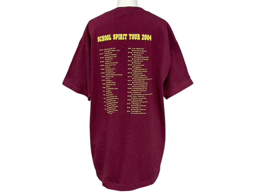極美品 KANYE WEST カニエウェスト School Spirit Tour 2004 半袖Tシャツ ヴィンテージ コットン ボルドー サイズL 中古 4c071096