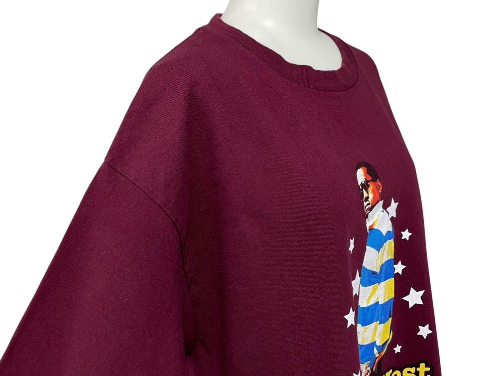 極美品 KANYE WEST カニエウェスト School Spirit Tour 2004 半袖Tシャツ ヴィンテージ コットン ボルドー サイズL 中古 4c071096