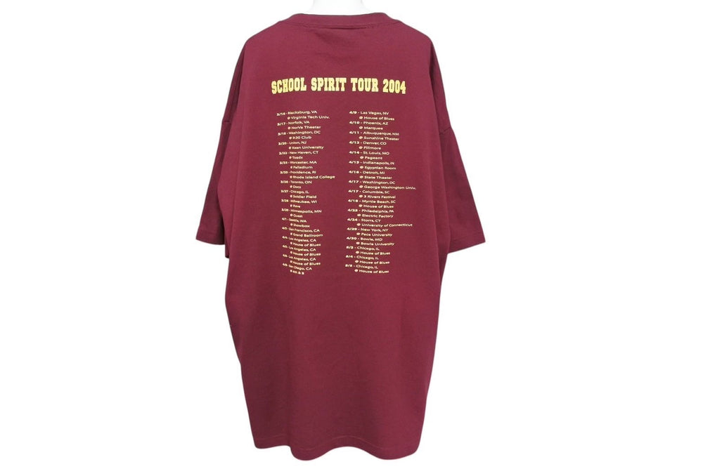 Very Good Condition KANYE WEST Kanye West School Spirit Tour 2004 Short Sleeve T-shirt Vintage Cotton Bordeaux Size XXL Used 4c071098