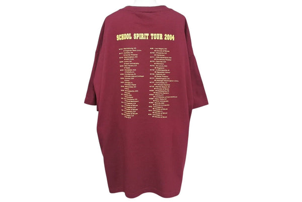Very Good Condition KANYE WEST Kanye West School Spirit Tour 2004 Short Sleeve T-shirt Vintage Cotton Bordeaux Size XXL Used 4c071098