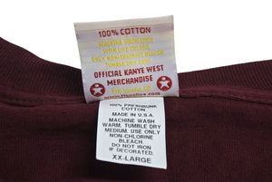 Very Good Condition KANYE WEST Kanye West School Spirit Tour 2004 Short Sleeve T-shirt Vintage Cotton Bordeaux Size XXL Used 4c071098