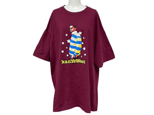 Very Good Condition KANYE WEST Kanye West School Spirit Tour 2004 Short Sleeve T-shirt Vintage Cotton Bordeaux Size XXL Used 4c071099