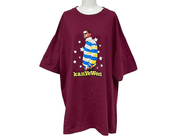 Very Good Condition KANYE WEST Kanye West School Spirit Tour 2004 Short Sleeve T-shirt Vintage Cotton Bordeaux Size XXL Used 4c071099