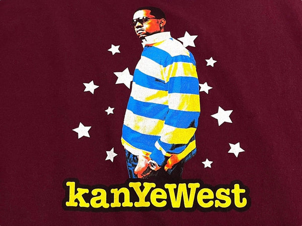 Very Good Condition KANYE WEST Kanye West School Spirit Tour 2004 Short Sleeve T-shirt Vintage Cotton Bordeaux Size XXL Used 4c071099