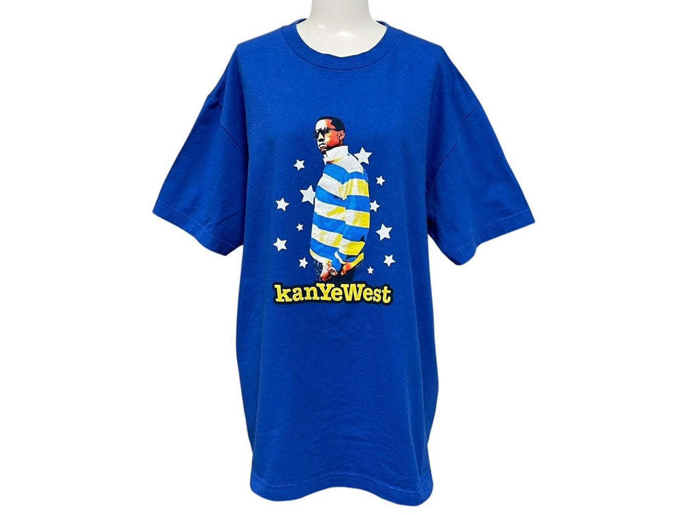 Very Good Condition KANYE WEST Kanye West School Spirit Tour 2004 Short Sleeve T-shirt Vintage Cotton Blue Size L Used 4c071103