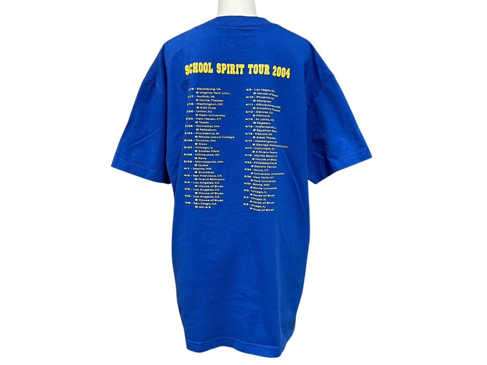 Very Good Condition KANYE WEST Kanye West School Spirit Tour 2004 Short Sleeve T-shirt Vintage Cotton Blue Size L Used 4c071103