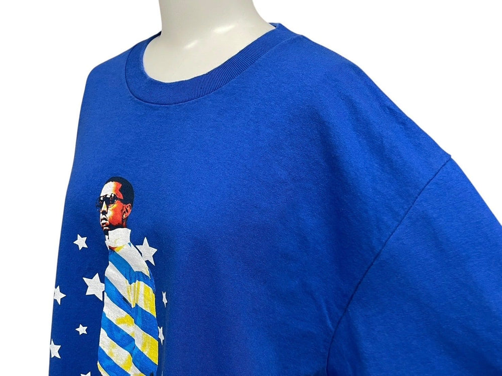 極美品 KANYE WEST カニエウェスト School Spirit Tour 2004 半袖Tシャツ ヴィンテージ コットン ブルー サイズL 中古 4c071103