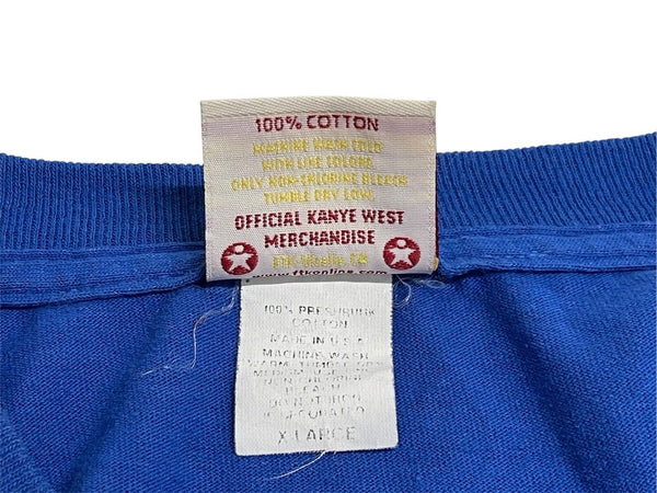 Very Good Condition KANYE WEST Kanye West School Spirit Tour 2004 Short Sleeve T-shirt Vintage Cotton Blue Size XL Used 4c071104