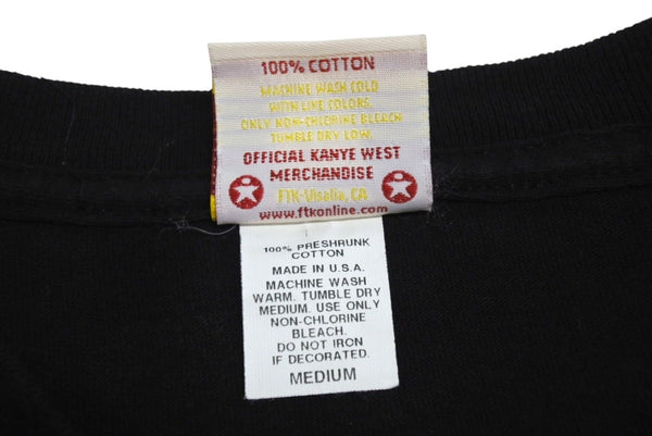 Very Good Condition KANYE WEST Kanye West School Spirit Tour 2004 Short Sleeve T-shirt Vintage Cotton Black Size M Used 4c071105