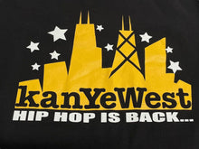 Load image into Gallery viewer, KANYE WEST カニエウェスト HIP HOP IS BACK ヒップホップ イズ バッグ 半袖Tシャツ コットン ブラック サイズM 美品 中古 4c071123