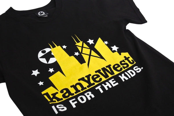 KANYE WEST IS FOR THE KIDS Short Sleeve T-shirt Cotton Black Size S Good Condition Used 4c071140