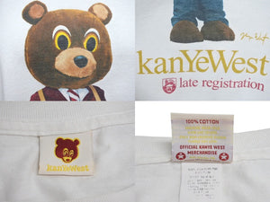 Very Good Condition KANYE WEST Kanye West late registration 2005 Promotional T-shirt Size L Not for Sale Kanye Bear Official Used 4c071141