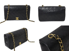 Load image into Gallery viewer, CHANEL シャネル マトラッセ フルフラップチェーンショルダーバッグ ココマーク 1番台 ラムスキン ブラック ゴールド 美品 中古 4c071163