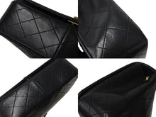 Load image into Gallery viewer, CHANEL シャネル マトラッセ フルフラップチェーンショルダーバッグ ココマーク 1番台 ラムスキン ブラック ゴールド 美品 中古 4c071163