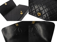 Load image into Gallery viewer, CHANEL シャネル マトラッセ フルフラップチェーンショルダーバッグ ココマーク 1番台 ラムスキン ブラック ゴールド 美品 中古 4c071163