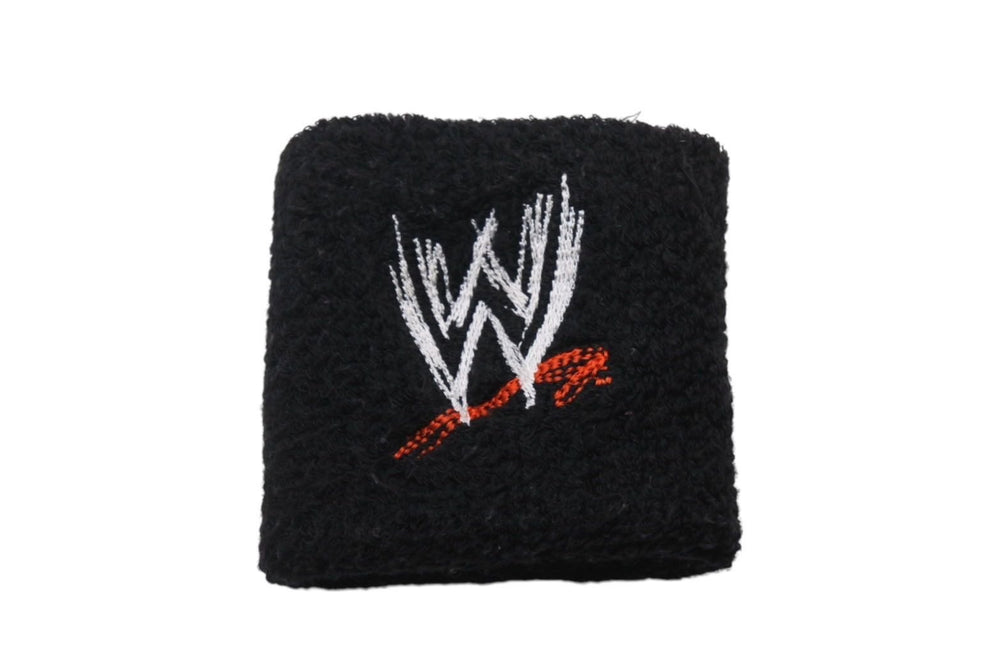 WWE ワールドレスリングエンターテイメント リストバンド 2個セット コットン ブラック ホワイト レッド グレー 美品 中古 4c071165