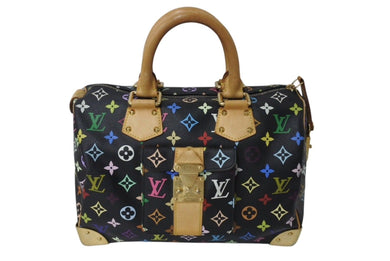 LOUIS VUITTON ルイヴィトン スピーディ30 ハンドバッグ M92642 モノグラム マルチカラー ブラック 美品 中古 4c071174