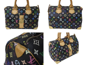 LOUIS VUITTON ルイヴィトン スピーディ30 ハンドバッグ M92642 モノグラム マルチカラー ブラック 美品 中古 4c071174