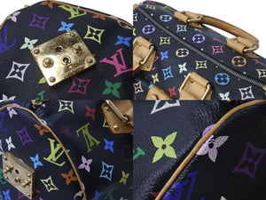 LOUIS VUITTON ルイヴィトン スピーディ30 ハンドバッグ M92642 モノグラム マルチカラー ブラック 美品 中古 4c071174