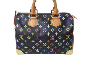 LOUIS VUITTON ルイヴィトン スピーディ30 ハンドバッグ M92642 モノグラム マルチカラー ブラック 美品 中古 4c071175