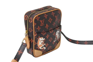 極美品 LOUIS VUITTON ルイヴィトン キャットグラム トランスフォード モノグラム ショルダーバッグ M44399 ブラウン レッド 中古 4c071179