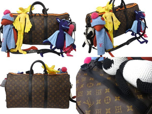 極美品 LOUIS VUITTON ルイヴィトン キーポル バンドリエール50 2021春夏ショーコレクション M45631 ブラウン マルチカラー 中古 4c071181