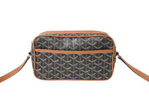 GOYARD ゴヤール カップヴェールPM ショルダーバッグ ブラウン PVC レザー シルバー金具 美品 中古 4c071186