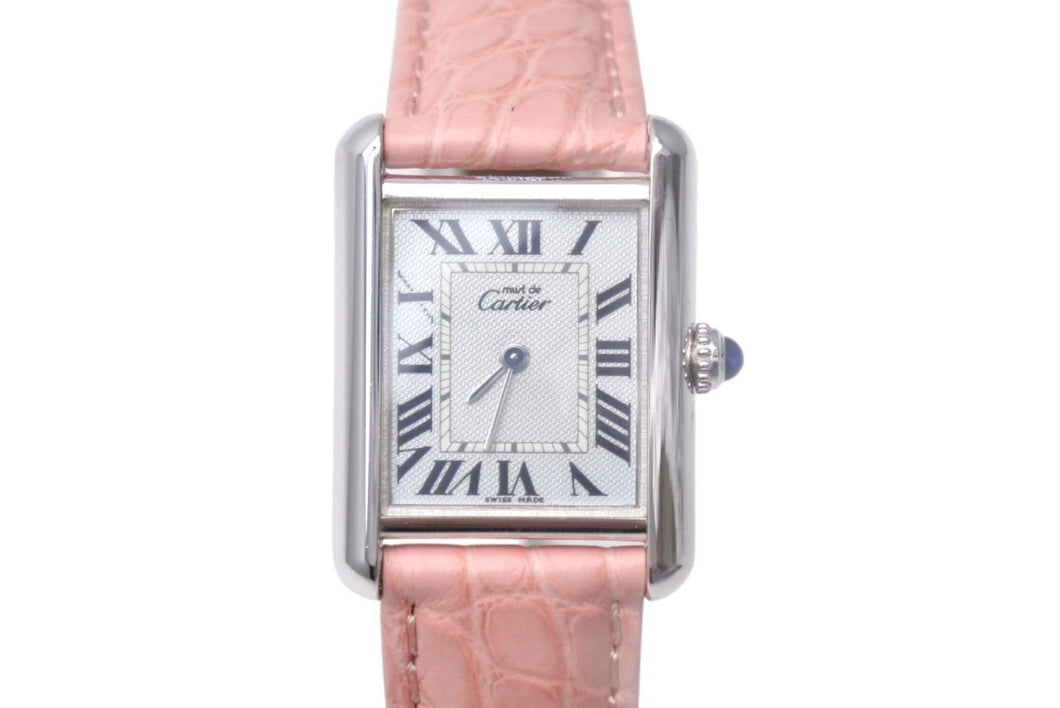 CARTIER カルティエ 時計 マスト タンク SM W1016530 SV925 シルバー クォーツ レディース 美品 中古 4c071200