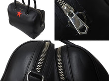 画像をギャラリービューアに読み込む, GIVENCHY ジバンシー ルクレツィア レザーボウリングバッグ ハンドバッグ スターモチーフ ブラック レザー 美品 中古 4c071206