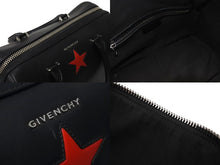 Load image into Gallery viewer, GIVENCHY ジバンシー ルクレツィア レザーボウリングバッグ ハンドバッグ スターモチーフ ブラック レザー 美品 中古 4c071206