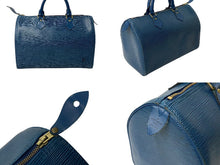 画像をギャラリービューアに読み込む, LOUIS VUITTON ルイヴィトン スピーディ30 ハンドバッグ M43005 エピ PVC レザー ブルー ゴールド金具 美品 中古 4c071207