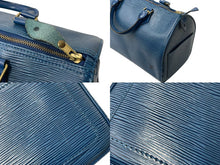 画像をギャラリービューアに読み込む, LOUIS VUITTON ルイヴィトン スピーディ30 ハンドバッグ M43005 エピ PVC レザー ブルー ゴールド金具 美品 中古 4c071207