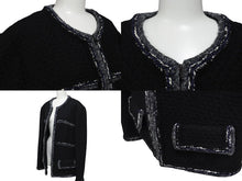 画像をギャラリービューアに読み込む, 極美品 CHANEL シャネル メンズ 17SS ツイード ウール ジャケット ブラック ノーカラージャケット P56910V37165 サイズ50 中古 4c071210