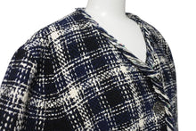 画像をギャラリービューアに読み込む, 極美品 CHANEL シャネル メンズ ツイード ジャケット ネイビー系 ブラック ホワイト シルク混 P58787V44460 サイズ50 中古 4c071212