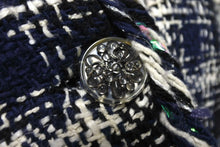 画像をギャラリービューアに読み込む, 極美品 CHANEL シャネル メンズ ツイード ジャケット ネイビー系 ブラック ホワイト シルク混 P58787V44460 サイズ50 中古 4c071212