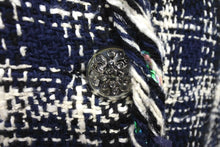 画像をギャラリービューアに読み込む, 極美品 CHANEL シャネル メンズ ツイード ジャケット ネイビー系 ブラック ホワイト シルク混 P58787V44460 サイズ50 中古 4c071212