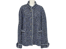 画像をギャラリービューアに読み込む, 極美品 メンズ CHANEL シャネル P63186v48661 ブルー 5B 襟付きツイードジャケット サイズ50 中古 4c071214