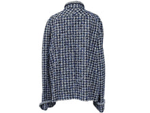 画像をギャラリービューアに読み込む, 極美品 メンズ CHANEL シャネル P63186v48661 ブルー 5B 襟付きツイードジャケット サイズ50 中古 4c071214