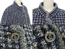 画像をギャラリービューアに読み込む, 極美品 メンズ CHANEL シャネル P63186v48661 ブルー 5B 襟付きツイードジャケット サイズ50 中古 4c071214