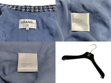 画像をギャラリービューアに読み込む, 極美品 メンズ CHANEL シャネル P63186v48661 ブルー 5B 襟付きツイードジャケット サイズ50 中古 4c071214