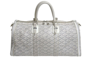 GOYARD ゴヤール Croisjour 35 Boston bag クロワジュール 35 ボストンバッグ ホワイト カーフスキン 美品 中古 4c071216