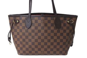 極美品 LOUIS VUITTON ルイヴィトン ネヴァーフルPM トートバッグ N51109 ダミエキャンバス ブラウン ゴールド金具 中古 4c071218