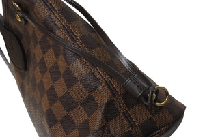 極美品 LOUIS VUITTON ルイヴィトン ネヴァーフルPM トートバッグ N51109 ダミエキャンバス ブラウン ゴールド金具 中古 4c071218