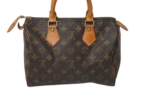 LOUIS VUITTON ルイヴィトン スピーディ25 ハンドバッグ M41528 モノグラム PVC レザー ゴールド金具 ブラウン 美品 中古 4c071223