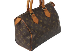 LOUIS VUITTON ルイヴィトン スピーディ25 ハンドバッグ M41528 モノグラム PVC レザー ゴールド金具 ブラウン 美品 中古 4c071223