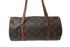 LOUIS VUITTON ルイヴィトン パピヨン30 GM ハンドバッグ M51385 筒型 モノグラム ゴールド金具 ブラウン 美品 中古 4c071225