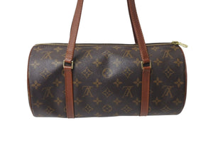 LOUIS VUITTON ルイヴィトン パピヨン30 GM ハンドバッグ M51385 筒型 モノグラム ゴールド金具 ブラウン 美品 中古 4c071225