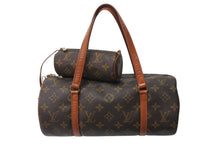 画像をギャラリービューアに読み込む, LOUIS VUITTON ルイヴィトン パピヨン30 GM ハンドバック 筒型 モノグラム M51365 ゴールド金具 ブラウン 美品 中古 4c071229