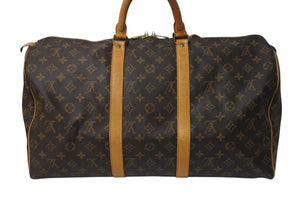 LOUIS VUITTON ルイヴィトン キーポル50 ボストンバッグ M41426 モノグラムキャンバス ブラウン ゴールド金具 美品 中古 4c071238