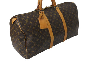 LOUIS VUITTON ルイヴィトン キーポル50 ボストンバッグ M41426 モノグラムキャンバス ブラウン ゴールド金具 美品 中古 4c071238